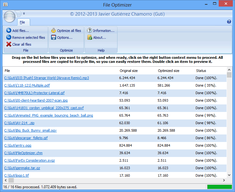 Mise à jour 8.30 de FileOptimizer disponible Mise à jour 8.30 de FileOptimizer disponible
