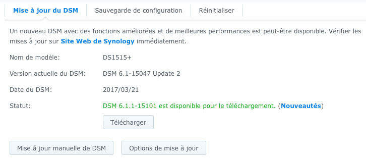 Comment downgrader un NAS Synology de DSM 6.1.1 Update 2 à DSM 6.1 Comment downgrader un NAS Synology de DSM 6.1.1 Update 2 à DSM 6.1