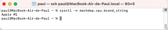 MacBook Air M1 information processeur