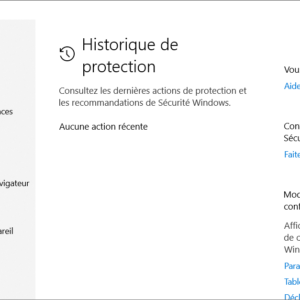 [Windows 10] Supprimer l’historique de protection de Windows Defender